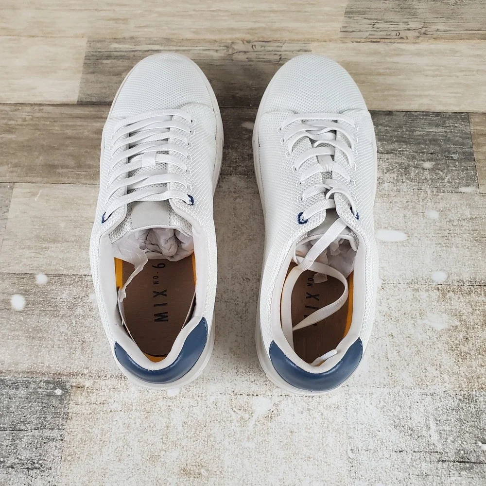 Mix No. 6 Mens Shoes Sz 11‎ White EDWINN Knit Athletic Lace Up Casual Sneakers